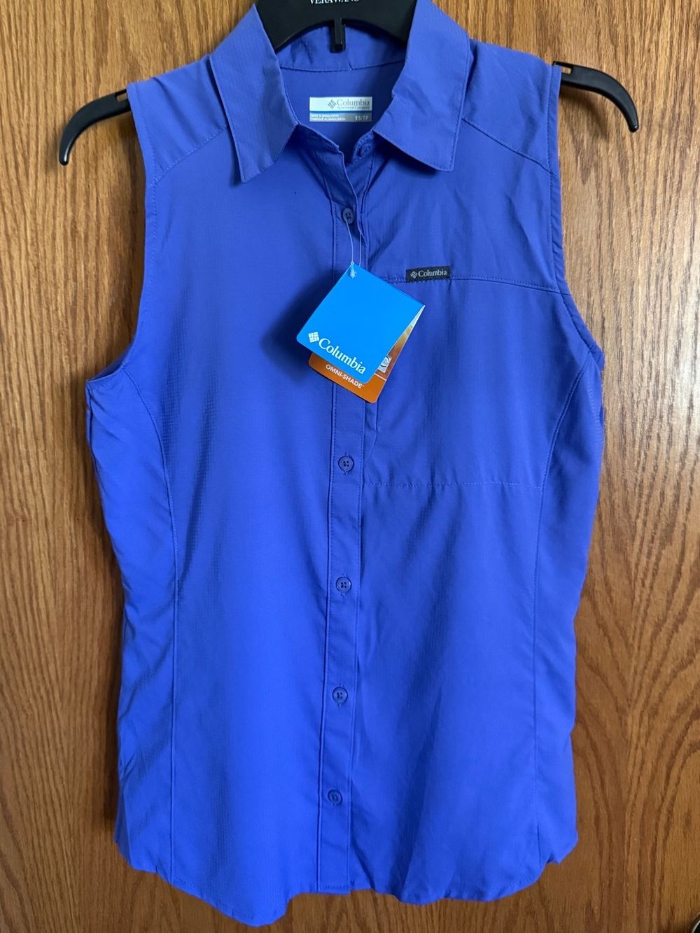 Columbia Purple Button Front Shirt Sleeveless Omni-Shade 40 UPF Women's Size XS
